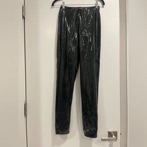 Black Latex Croc Inspired Leggings